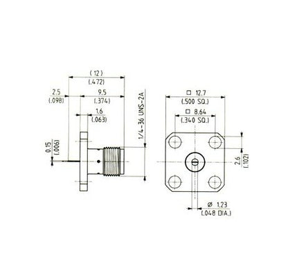 SMA Female Panel Launchers - DC-18GHz, Gold-Plated, Flush Dielectric - Image 2