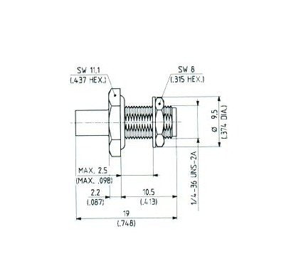 SMA Straight Bulkhead Cable Plugs (Female) - Image 2