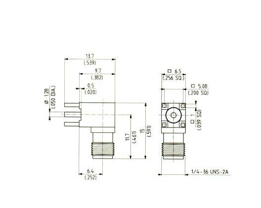 SMA Right Angle Female PCB Jacks, 100 pcs Bulk Pack - Image 2
