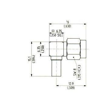 SMA Right Angle Cable Plugs (Male) - RG 178, 316, K02252D - Image 2