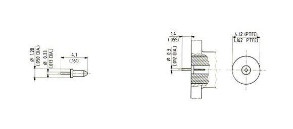 SMA Pin Contact Transition Pins for Recessed Launchers - Image 1