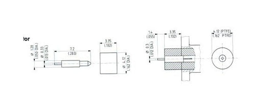 SMA Connector Transition Pins with Insulator for Recessed Launchers - Image 1