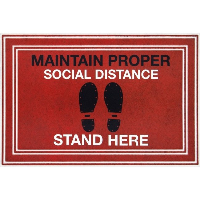 Saniguard™ Repositionable Social Distancing Mat - 24x36 inches - Image 1