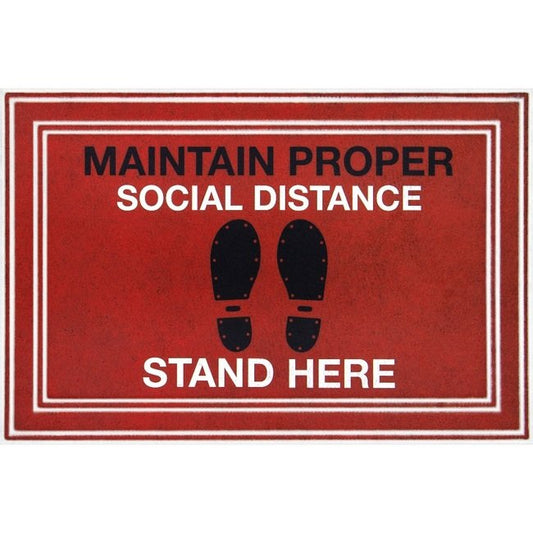 Saniguard™ Repositionable Social Distancing Mat - 24x36 inches - Image 1