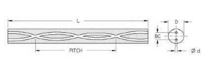 UM12 Grade Carbide Rod 18.30mm Two Hole 30° BC Random Length - Image 2