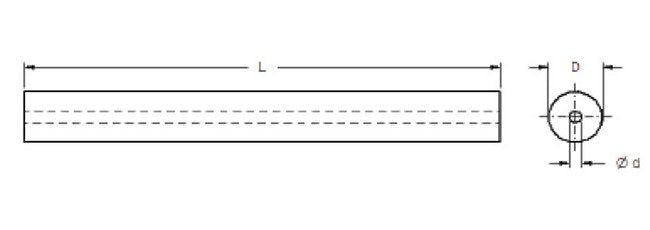 UM10 Grade 10.3mm Unground Carbide Rod with Central Hole - Image 2