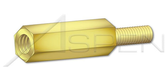 Brass 1/4 Inch (in) Style Across Flats Hex Male-Female Standoff - Image 1