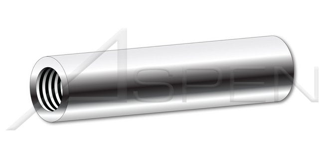 1/4 Inch (in) Diameter AISI 303 Stainless Steel (18-8) Round Female Standoff - Image 1