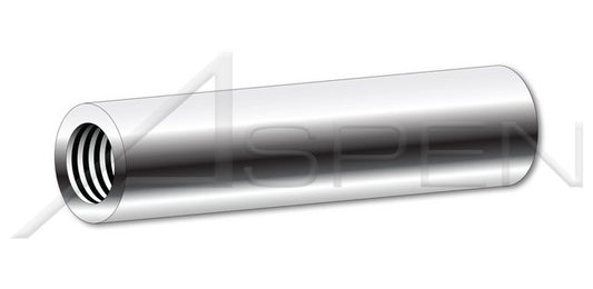 1/4 Inch (in) Diameter AISI 303 Stainless Steel (18-8) Round Female Standoff - Image 1