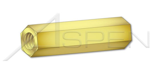 Brass 1/4 Inch (in) Style Across Flats Hex Female Standoff - Image 1