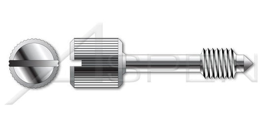Stainless Steel Style 2 Knurled High Head Chamfered Shoulder Slotted Drive Captive Panel Screw - Image 1