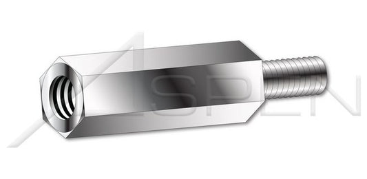 AISI 303 Stainless Steel (18-8) 1/4 Inch (in) Style Across Flats Hex Male-Female Standoff - Image 1