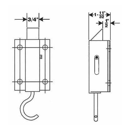 Offset Finger Pull Bolt with 45Âº Taper - Image 2