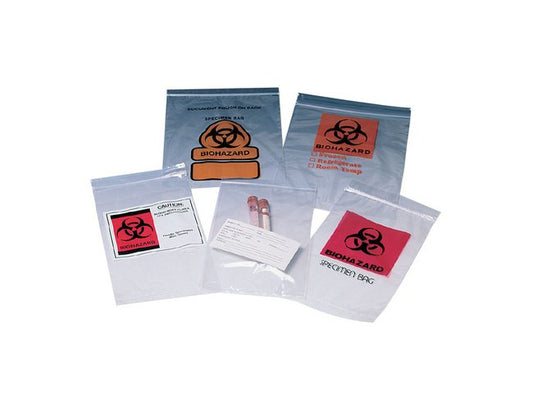 6x9 Orange Specimen Zipper Bag with Document Pouch - Image 1