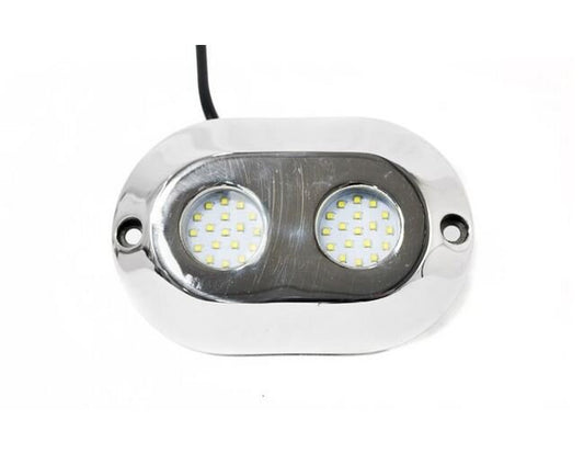 Marine 316 Stainless Steel Dual Pod Underwater LED Lighting System - White, 120W - Image 1