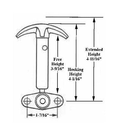 Heavy-Duty Chrome Plated Vertical Hood Latch with Formed Handle - Image 2