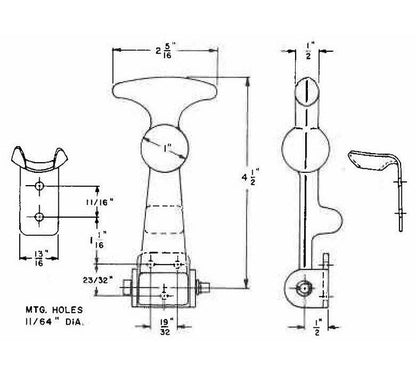 Stainless Steel Regular Size Rubber Hood Latch with Flexible Bracket - Image 2
