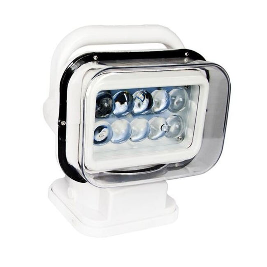 50W Motorized LED Spot Light w/ Remote Swivel - White - Image 1