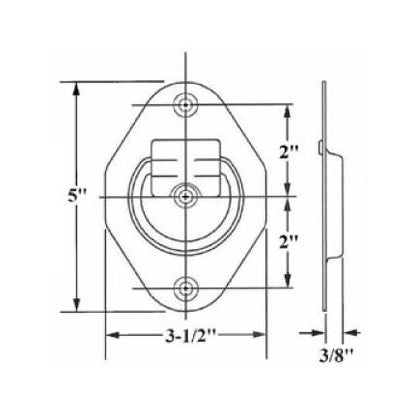 601 Recessed Rope Rings - Stainless Steel Zinc Plated - Image 2