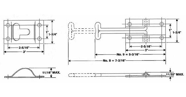 9-Hold Tite Stainless Steel T-Type Door Holder - Image 2