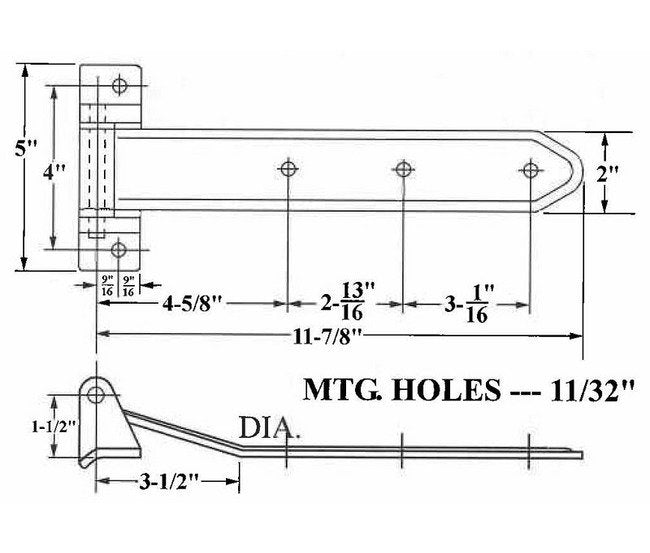 Durable 1" Radius Corner Zinc Plated Hinges for Specialty Vehicles - Image 2