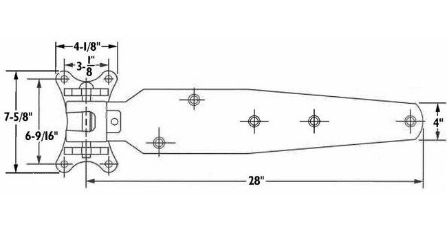 Heavy Duty Cam Lift Hinge with Longer Leaf - 1/4" Steel Strap - Image 2
