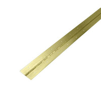 Steel Piano Hinges with Holes - Bright Brass Finish