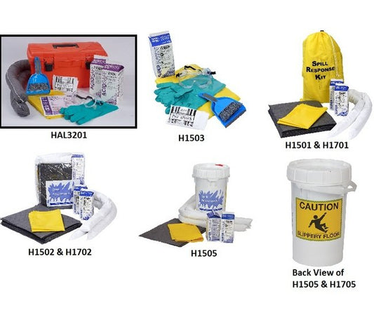 Universal Spill Kit in Clear Zippered Bag - Vehicle & Work Station Spill Containment Set - Image 1