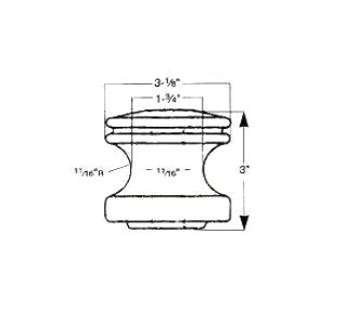 3 Inch (in) Overall Height and 11/16 Inch (in) Center Hole Diameter High Voltage Wet Process Spool Insulator - Image 2