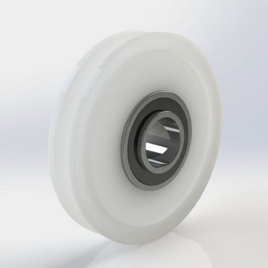 SP Series 0.25 Inch (in) Bore Diameter Standard Precision Double Shielded Ball Bearing Nylon Pulley - Image 1
