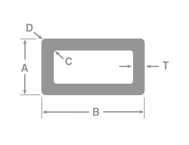 Aluminum Rectangular Tube with Rounded Corners - Image 1