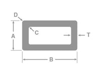 Aluminum Rectangular Tube with Rounded Corners