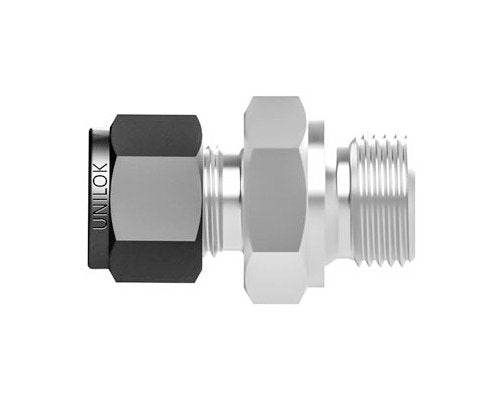 Unilok BSPP Male Connector - Brass, 1in Tube x 1in Male BSPP - Image 1