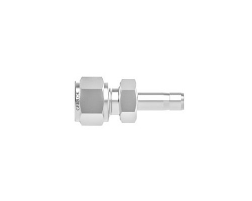 Griplok Tube Stub Adapter for 1/4in Tube Fitting x 1/4in Tube Stub, Brass - Image 1