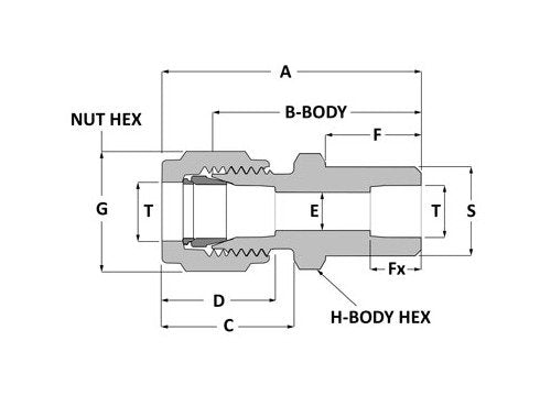 Griplok Tube Socket Weld Union - Alloy 400, 3/4 Tube Fitting x Socket Weld - Image 2