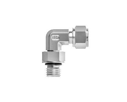Griplok 90-Degree Male Elbow SAE - Alloy 400, 3/8 Tube x 7/16-20 SAE - Image 1
