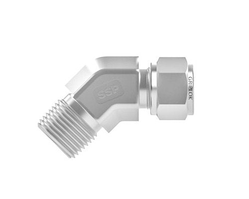 Griplok 45° Male Elbow - Alloy 400, 3/8 in TF x 3/8-18 MNPT - Image 1