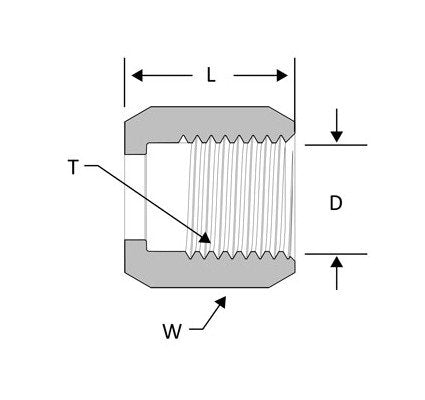 316 SS SAE 37° Flared Nut - 1 7/8-12, 1 1/2 in Tube OD - Image 1