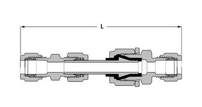 SSP Corp. Dielectric Union Griplok - Alloy 400, 1/4 TF x 1/4 DT, Straight Shape - Image 2