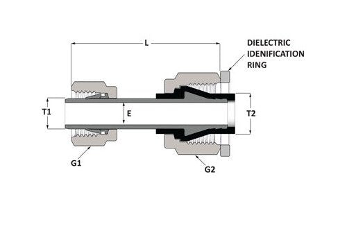 SSP Corp. Dielectric Adapter - Griplok, 1/2 Tube x 3/8 Dielectric Adapter, Brass - Image 2