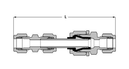 Unilok Dielectric Union - Alloy C-276, 1/2 in TF x 1/2 in Dielectric TF, Straight, Brass - Image 2