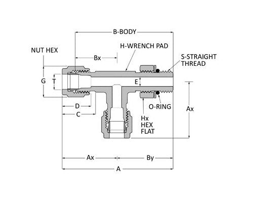 Griplok Positionable Male Run Tee SAE - Brass Fitting - Image 2