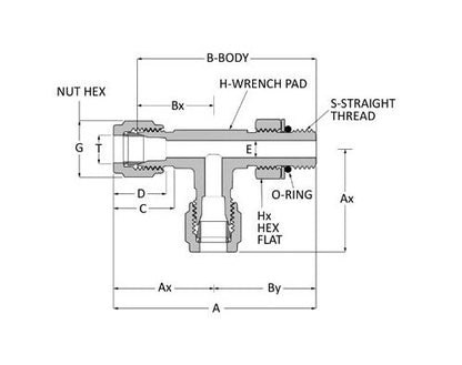 Griplok Positionable Male Run Tee SAE - Brass Fitting - Image 2