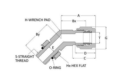 SSP Corp. 45-Degree Positionable Male Elbow - Griplok, 316 SS, 3/8 in - Image 2