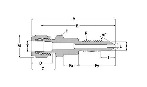SSP Griplok Calibration Union - 1/4 Tube x 1/8 Calibration, Brass - Image 2