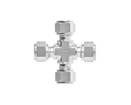 Alloy 400 Griplok Union Cross Tube Fitting - 1" TF x 1" TF x 1" TF x 1" TF - Image 1