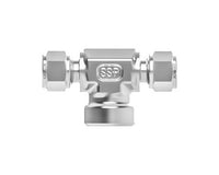 SSP Corp Female Branch Tee - Griplok 5/8 Tube Fitting x 5/8 Tube Fitting x 1/2-14 FNPT, 316 SS