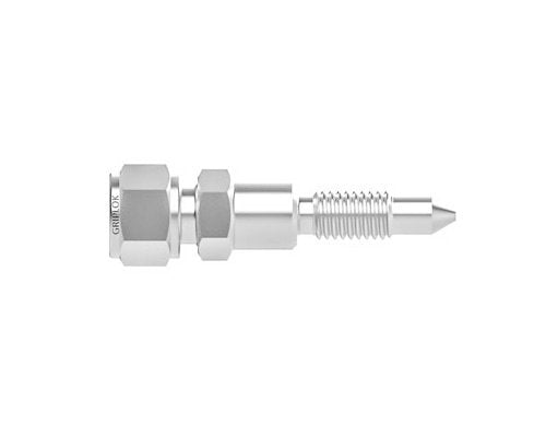 Griplok Calibration Union - 1/4 Tube Fitting x 1/8 Calibration, Brass - Image 1