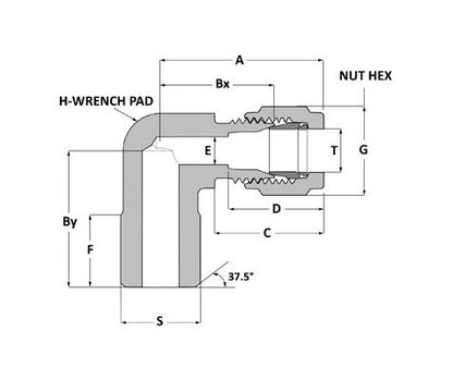 Griplok Male Pipe Weld Elbow - Alloy 400, 1/4 in Tube Fitting x Pipe Stub - Image 2