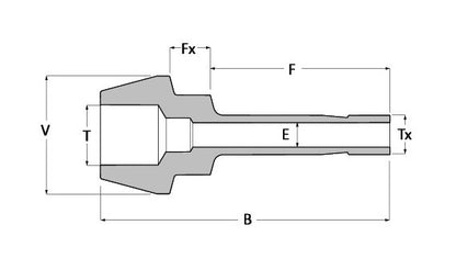 Unilok Reducing Port Connector - 316 SS, 1/4 Tube Stub x 1/2 Port Connector - Image 2
